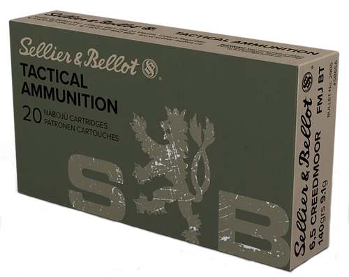 Sellier & Bellot SB65A Rifle  6.5Creedmoor 140gr Full Metal Jacket Boat Tail 20 Per Box/25 Case