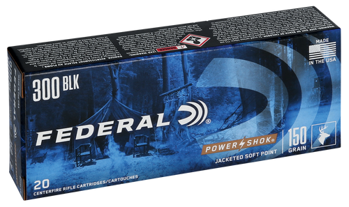 Federal 300BLKB Power-Shok  300Blackout 150gr Jacketed Soft Point 20 Per Box/10 Case