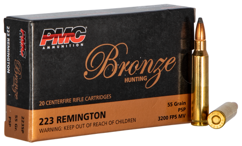 PMC 223SP Bronze  223Rem 55gr Pointed Soft Point 20 Per Box/10 Case