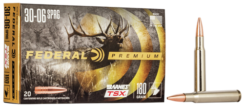 Federal P3006AE Premium  30-06Springfield 180gr Barnes TSX 20 Per Box/10 Case