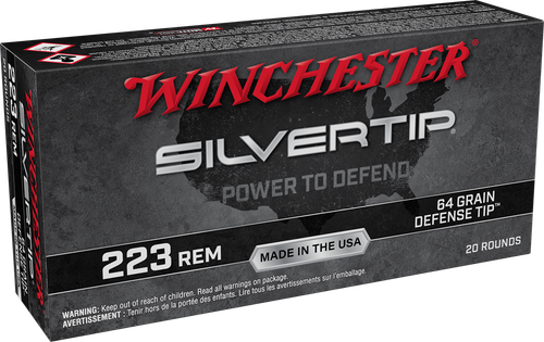 Winchester Ammo W223ST Silvertip  223Rem 64gr Defense Tip 20 Per Box/10 Case