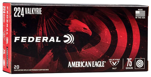 Federal AE224VLK1 American Eagle Rifle 224Valkyrie 75gr Full Metal Jacket 20 Per Box/10 Case