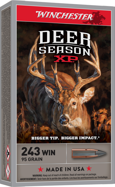 Winchester Ammo X243DS Deer Season XP 243Win 95gr Extreme Point 20 Per Box/10 Case