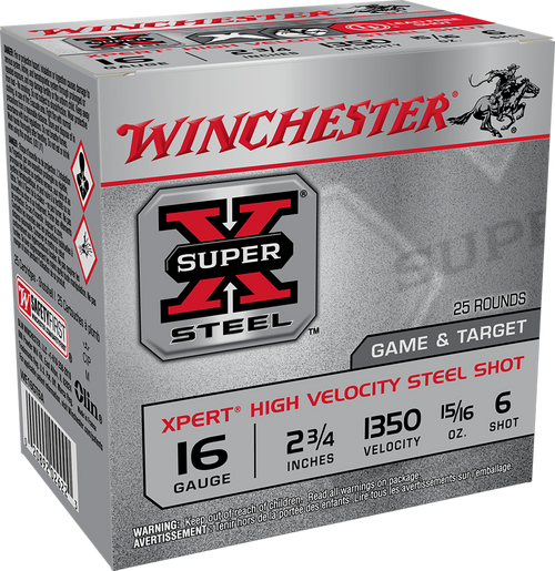 Winchester Ammo WE16GT6A Super X Xpert High Velocity 16Gauge 2.75" 15/16oz 6Shot 25 Per Box/10 Case