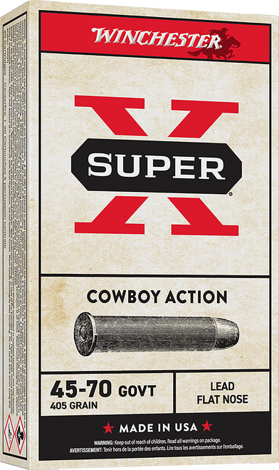 Winchester Ammo X4570CB Super X Cowboy Action 45-70Gov 405gr Lead Flat Nose 20 Per Box/10 Case