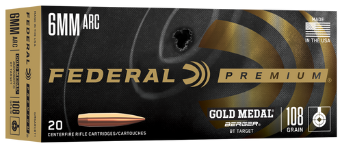 Federal GM6ARCBT1 Gold Medal  6mmARC 108gr 20 Per Box/10 Case