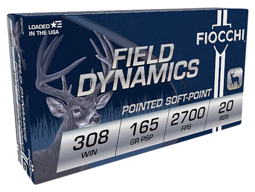 Fiocchi 308D Field Dynamics  308Win 165gr Pointed Soft Point 20 Per Box/10 Case