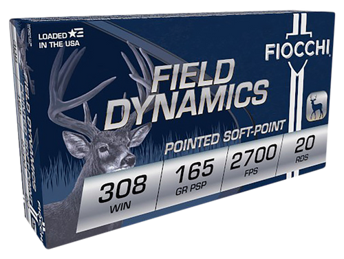Fiocchi 308D Field Dynamics  308Win 165gr Pointed Soft Point 20 Per Box/10 Case