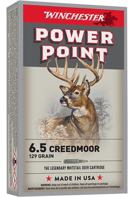 Winchester Ammo X651 Power-Point  6.5Creedmoor 129gr 20 Per Box/10 Case