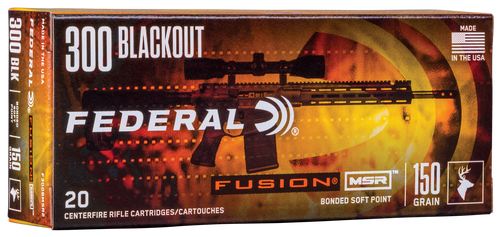 Federal F300BMSR2 Fusion MSR 300Blackout 150gr Bonded Soft Point 20 Per Box/10 Case