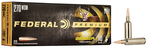 Federal P270WSMBCH1 Premium  270WSM 140gr Berger Hybrid Hunter 20 Per Box/10 Case