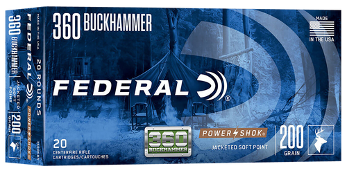 Federal 360BHBS Power-Shok Buckhammer 360Buckhammer 200gr Jacketed Soft Point 20 Per Box/10 Case