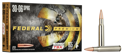 Federal P3006AF Premium  30-06Springfield 165gr Barnes TSX 20 Per Box/10 Case
