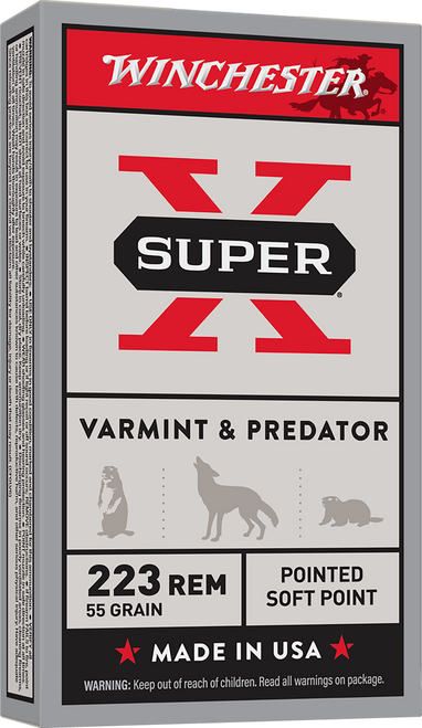 Winchester Ammo X223R Super X  223Rem 55gr Jacketed Soft Point 20 Per Box/10 Case