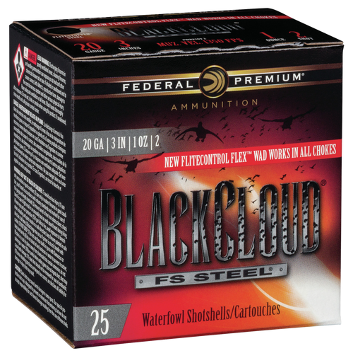 Federal PWBX2092 Black Cloud FS 20Gauge 3" 1oz 2Shot 25 Per Box/10 Case