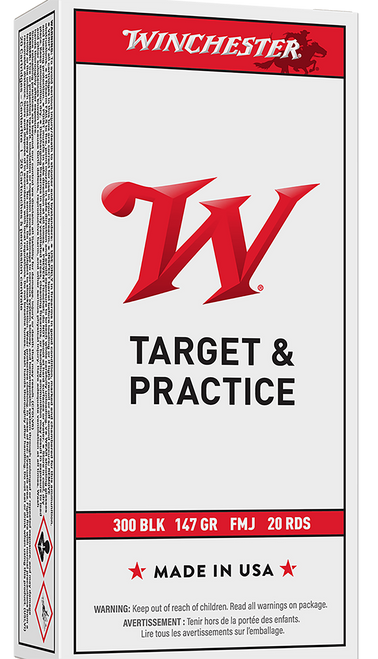 Winchester Ammo USA300B147 USA  300Blackout 147gr Full Metal Jacket Open Tip 20 Per Box/10 Case