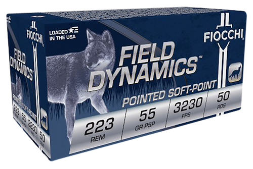 Fiocchi 223B50 Field Dynamics  223Rem 55gr Pointed Soft Point 50 Per Box/10 Case