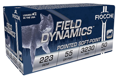 Fiocchi 223B50 Field Dynamics  223Rem 55gr Pointed Soft Point 50 Per Box/10 Case
