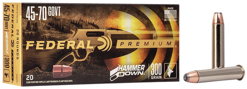 Federal LG45701 Premium HammerDown 45-70Gov 300gr Bonded Soft Point 20 Per Box/10 Case