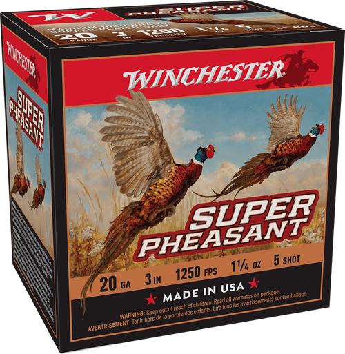Winchester Ammo X203PH5 Super Pheasant Magnum High Brass 20Gauge 3" 1 1/4oz 5Shot 25 Per Box/10 Case