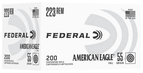 Federal AE223C American Eagle  223Rem 55gr Full Metal Jacket 200 Per Box/5 Case