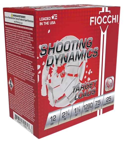 Fiocchi 12SDHV75 Shooting Dynamics Target 12Gauge 2.75" 1 1/8oz 7.5Shot 25 Per Box/10 Case
