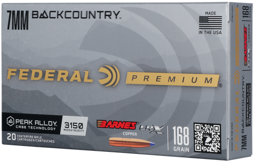 Federal P7BCLRX1 BackCountry  7mm BC 168gr 20 Per Box/10 Case