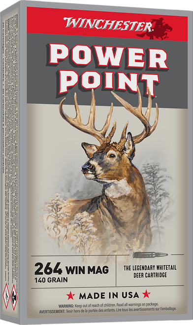 Winchester Ammo X2642 Power-Point  264WinMag 140gr 20 Per Box/10 Case
