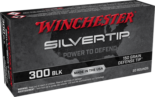 Winchester Ammo W300ST Silvertip  300Blackout 150gr Defense Tip 20 Per Box/10 Case