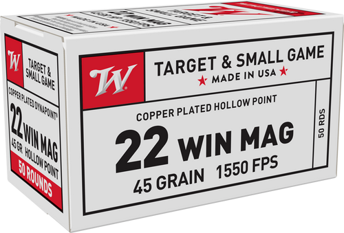 Winchester Ammo USA22M USA Dynapoint 22WMR 45gr Copper Plated Hollow Point 50 Per Box/40 Case