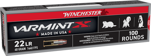 Winchester Ammo XHV22LR Super X  22LR 40gr Hyper Velocity Hollow Point Copper Plated 100 Per Box/20 Case