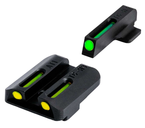 TruGlo TG131GT1B TFO  Green/Tritium/Fiber Optic Front Sight-Yellow/Tritium/Fiber Optic Rear Sight Glock 42/43