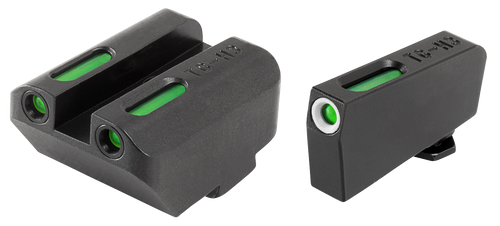 TruGlo TG13GL5A TFX  Black | Green Tritium & Fiber Optic White Outline Front Sight Green Tritium & Fiber Optic Rear Sight