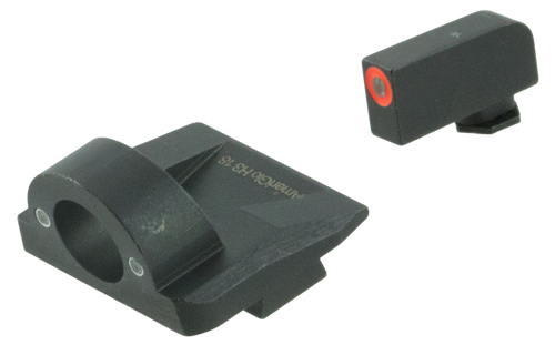 AmeriGlo GL5225 Ghost Ring Sight Set for Glock  Green Tritium Orange Outline Front Sight-Green Tritium Rear Sight