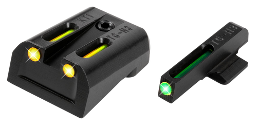 TruGlo TG131KTY TFO  Green/Tritium/Fiber Optic Front Sight-Yellow/Tritium/Fiber Optic Rear Sight Kimber 1911