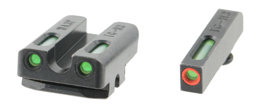 TruGlo TG13WA3PC TFX Pro  Black | Green Tritium & Fiber Optic Orange Outline Front Sight Green Tritium & Fiber Optic Rear Sight
