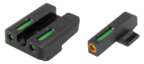 TruGlo TG13FN1PC TFX Pro  Black | Green Tritium & Fiber Optic Orange Outline Front Sight Green Tritium & Fiber Optic Rear Sight