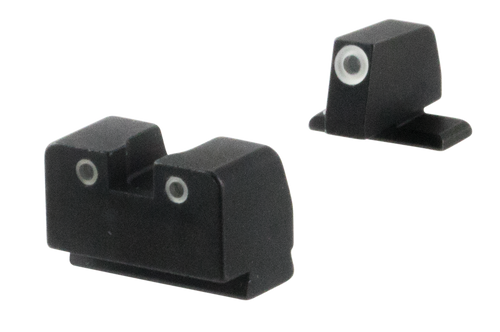 AmeriGlo SG181 Optic Compatible Sight for Sig Sauer  Tall Suppressor Green Tritium White Outline Front Sight-Green Tritium White Outline Rear Sight