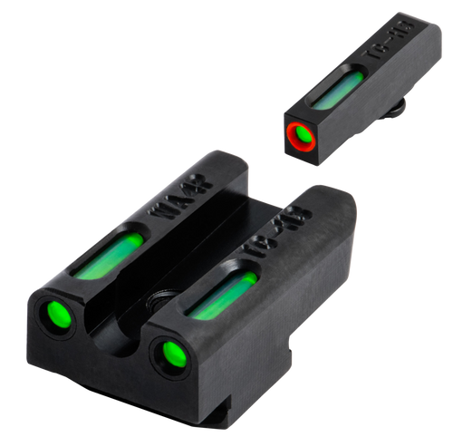 TruGlo TG13WA4PC TFX Pro  Black | Green Tritium & Fiber Optic Orange Outline Front Sight Green Tritium & Fiber Optic Rear Sight