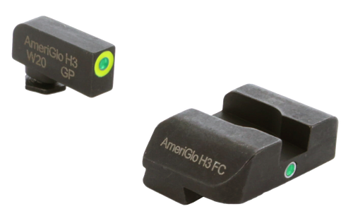 AmeriGlo GL301 i-Dot Sight  Set for Glock  Green Tritium LumiGreen Outline Front Sight-Green Tritium Rear Sight