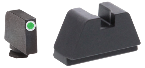 AmeriGlo GL481 Optic Compatible Sight Set for Glock  2XL Tall Green Tritium White Outline Front Sight-Black Rear Sight