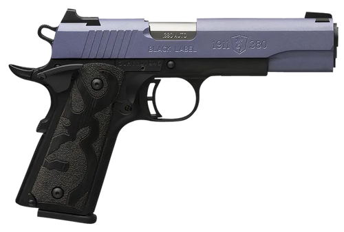 Browning 051985492 1911-380 Black Label Full Size Frame 380 ACP 8+1 4.25" Matte Stainless Steel Barrel, Crushed Orchid Cerakote Steel Slide, Matte Black Aluminum/Composite Frame, Black Polymer Grip