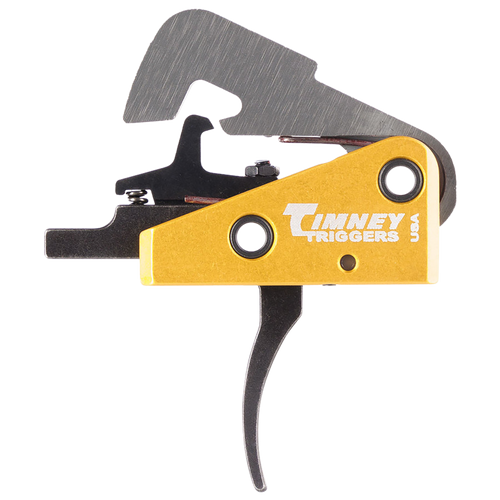 Timney Triggers 670 Competition Trigger  Single-Stage Curved Trigger with 4 lbs Draw Weight & Black/Gold Finish for AR-10