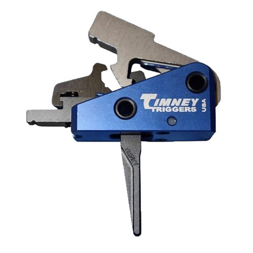 Timney Triggers 663SST Targa Long Trigger  Two-Stage Straight Trigger with 2 lbs Draw Weight & Black/Blue Finish for AR-Platform