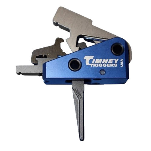 Timney Triggers 663SST Targa Long Trigger  Two-Stage Straight Trigger with 2 lbs Draw Weight & Black/Blue Finish for AR-Platform