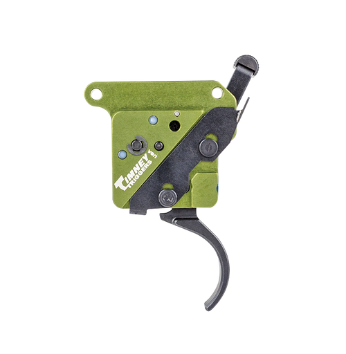 Timney Triggers 510V2 Elite Hunter  Curved Trigger with 3 lbs Draw Weight & Black/Green Finish for Remington 700 Right