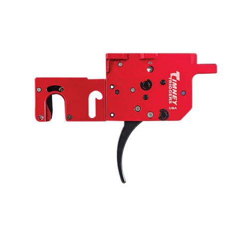 Timney Triggers 650 RPR  Two-Stage Curved Trigger with 8 oz/1 lb Draw Weight & Black/Red Finish for Ruger Precision