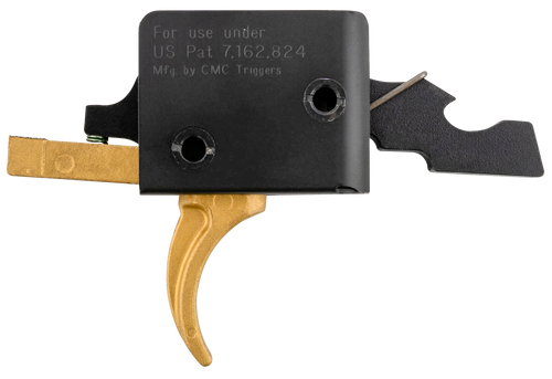 CMC Triggers 91501GF Drop-In Gold Finger Single-Stage Curved Trigger w/ 3-3.50 lbs Draw Weight & Gold Finish