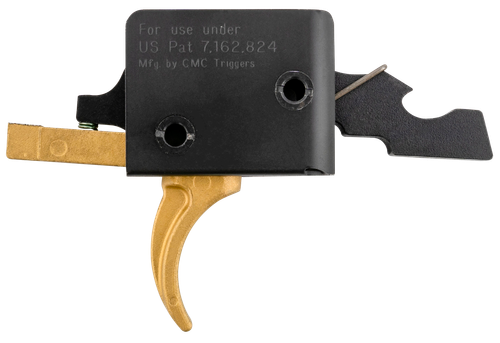 CMC Triggers 91501GF Drop-In Gold Finger Single-Stage Curved Trigger w/ 3-3.50 lbs Draw Weight & Gold Finish