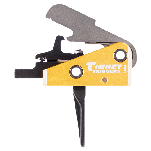 Timney Triggers 667SST Competition Trigger  Single-Stage Straight Trigger with 3 lbs Draw Weight & Black/Gold Finish for AR-15